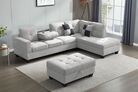 Sectional Sofa Storage Ottoman & Drop-Down Console
